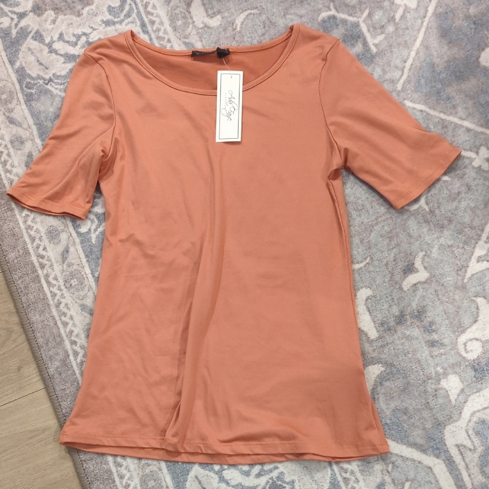 Mikarose Orange Fitted Short Sleeve T-Shirt